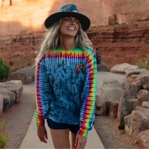 Toyota cruisers tie dye long sleeve moab womens large. Free people
